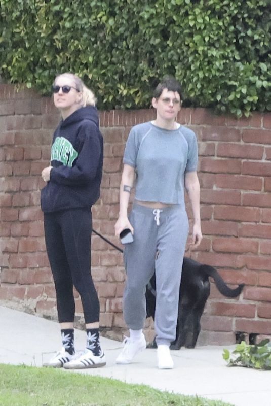 KRISTEN STEWART and DYLAN MEYER Out with Their Dog in Los Feliz 12/30/2025
