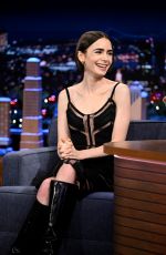 LILY COLLINS at Tonight Show Starring Jimmy Fallon 12/09/2025