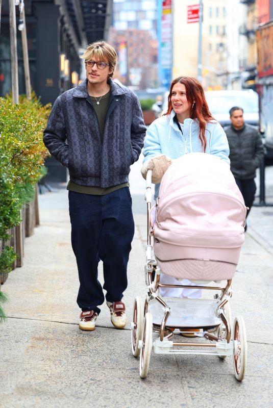 MILLIE BOBBY BROWN and Jake Bongiovi Out with Their Daughter in New York City 12/10/2025