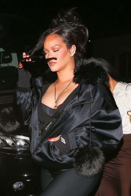 RIHANNA Partying Late into Night at Dot Dot Lounge in Hollywood 12/11/2025