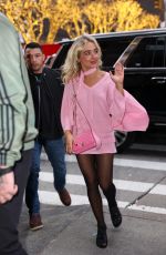SABRINA CARPENTER Arrives at Late Night With Seth Meyers in New York City 12/08/2025