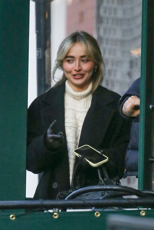 SABRINA CARPENTER Leaves Bar Pitti in New York City 12/16/2025