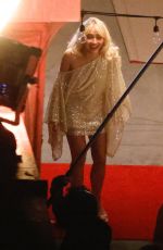 SABRINA CARPENTER on the Set of a Super Bowl Commercial for Pringles in Los Angeles 12/07/2025
