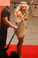 SABRINA CARPENTER on the Set of a Super Bowl Commercial for Pringles in Los Angeles 12/07/2025
