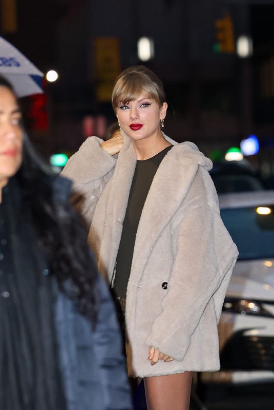 TAYLOR SWIFT Arrives for Taping of Late Show with Stephen Colbert in New York City 12/10/2025