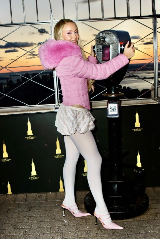 ZARA LARSSON Lights up the Empire State Building in New York City 12/11/2025