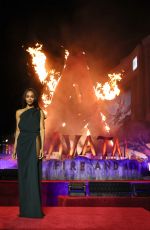 ZOE SALDANA at Avatar: Fire and Ash World Premiere in Hollywood 12/01/2025