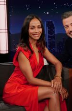 ZOE SALDANA at Jimmy Kimmel Live 12/01/2025
