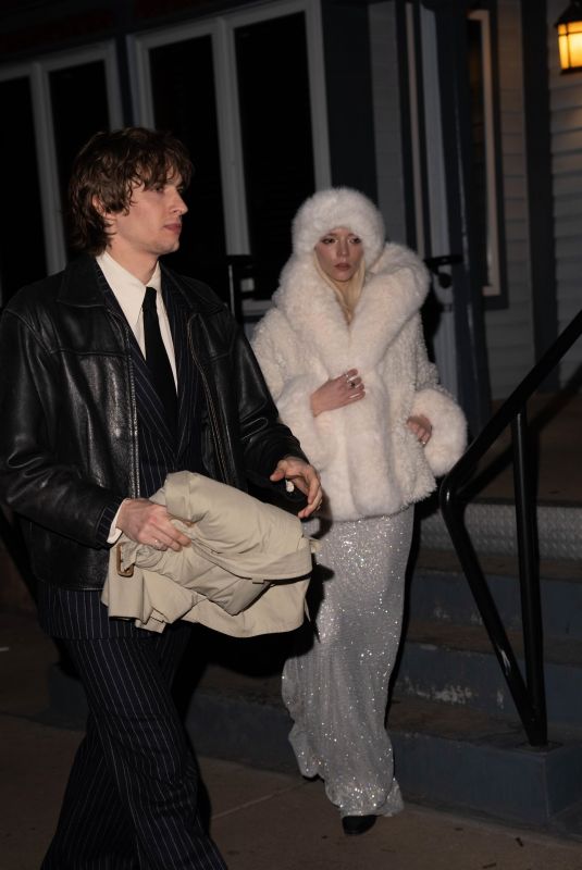 ANYA TAYLOR-JOY and Malcolm Mcrae Arrives at Kate Hudson