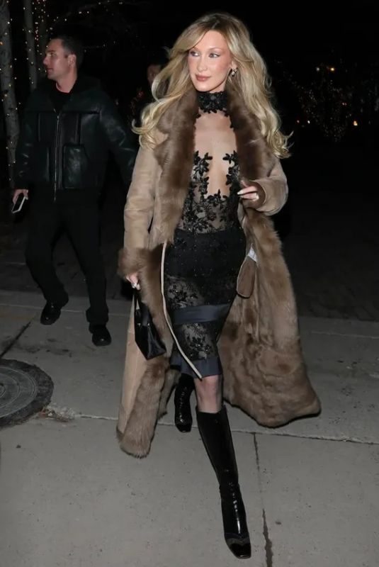 BELLA HADID Night Out in Aspen 12/31/2025