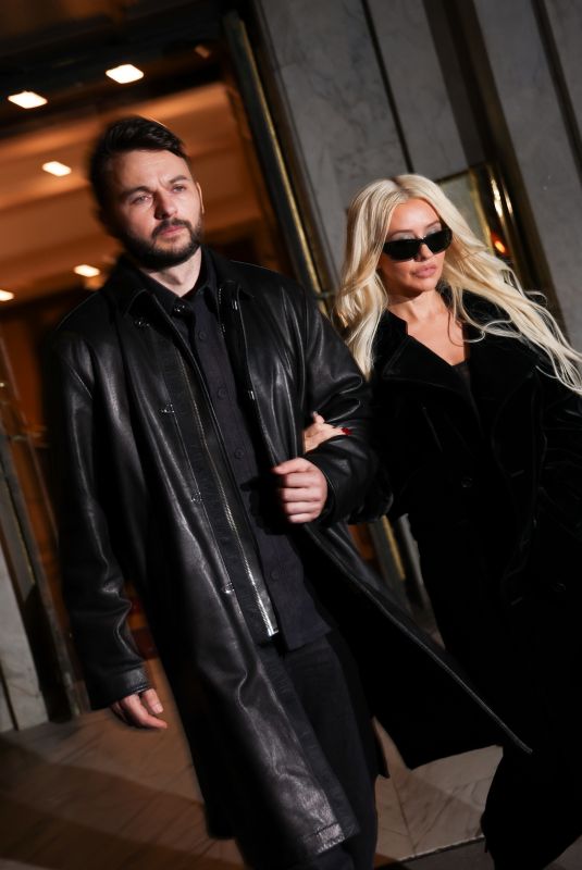 CHRISTINA AGUILERA and Matthew Rutler Night Out in Paris 01/22/2026
