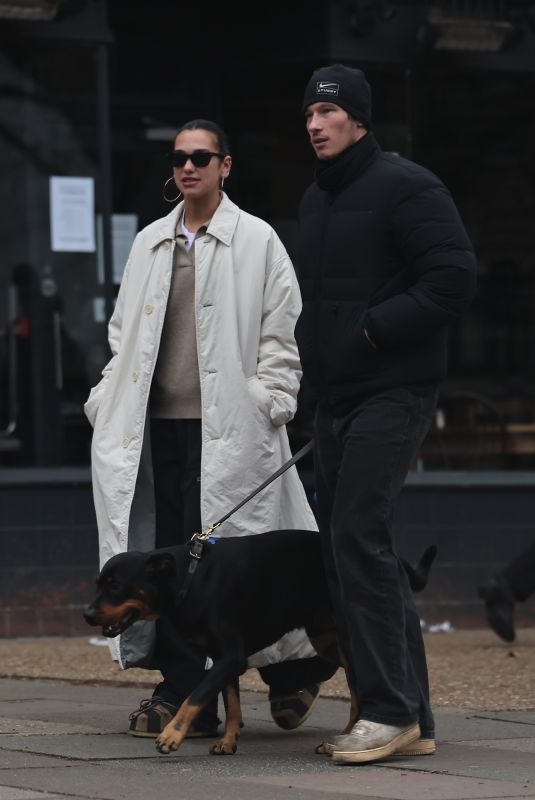 DUA LIPA and Callum Turner Out for a Dog Walk in London 01/04/2026