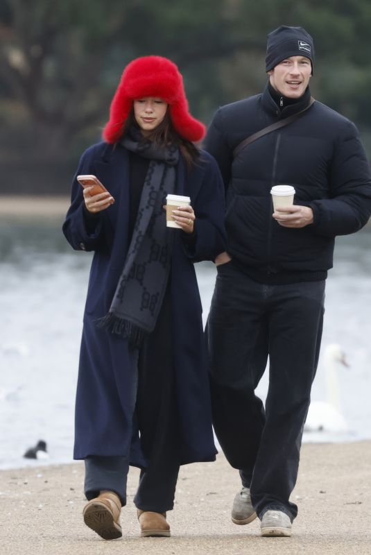 DUA LIPA and Callum Turner Out for Dog Walk at Hyde Park in London 12/30/2025