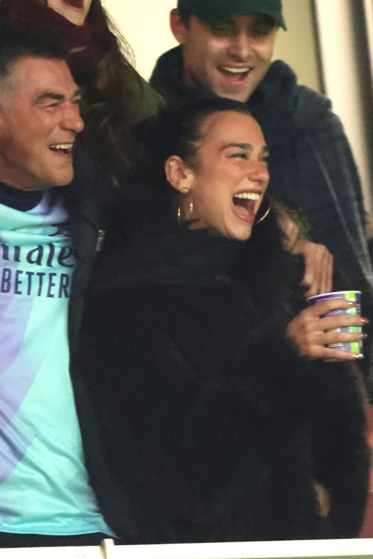 DUA LIPA at Arsenal vs. Aston Villa EPL Match in London 12/30/2025