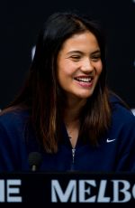 EMMA RADUCANU at a Press Conference Ahead of 2026 Australian Open in Melbourne 01/17/2026