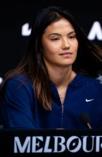 EMMA RADUCANU at a Press Conference Ahead of 2026 Australian Open in Melbourne 01/17/2026