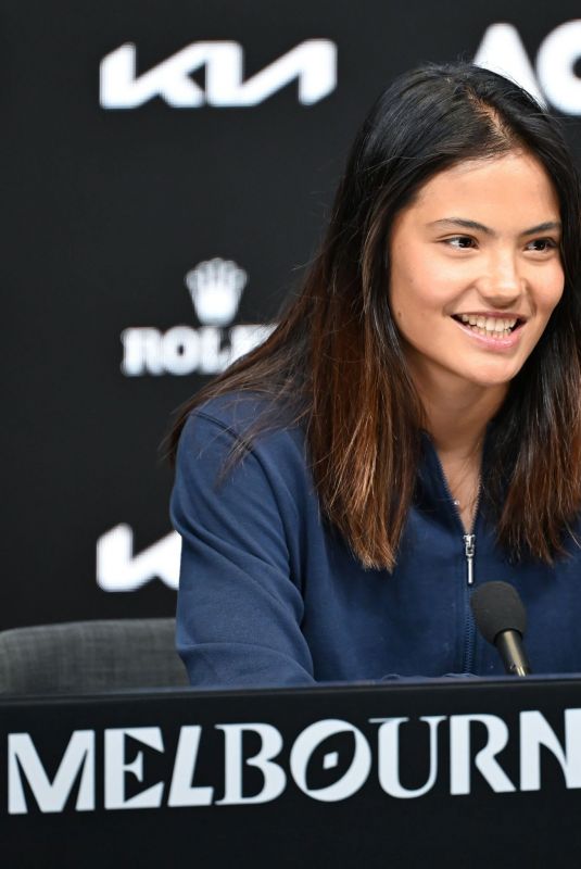 EMMA RADUCANU at a Press Conference Ahead of 2026 Australian Open in Melbourne 01/17/2026