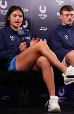 EMMA RADUCANU at a Press Conference at United Cup in Perth 01/05/2026