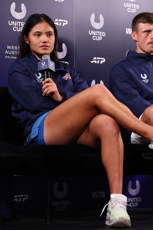 EMMA RADUCANU at a Press Conference at United Cup in Perth 01/05/2026