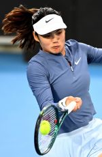 EMMA RADUCANU at First Round of Hobart International in Hobart 01/13/2026