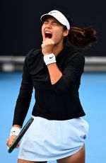EMMA RADUCANU at Hobart International in Hobart 01/14/2026