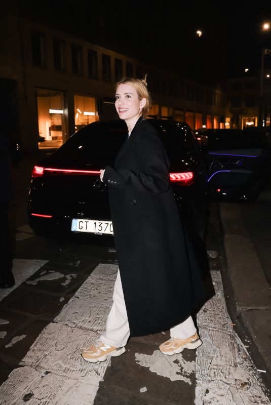 EMMA ROBERTS Out for Diiner at Nobu in Milan 01/19/2026