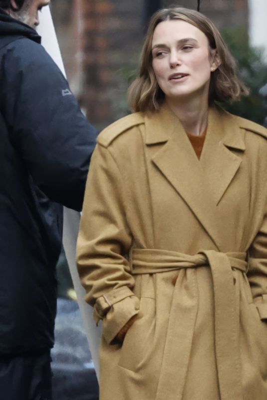 KEIRA KNIGHTLEY on the Set of Netflix Thriller Black Doves in London 01/20/2026