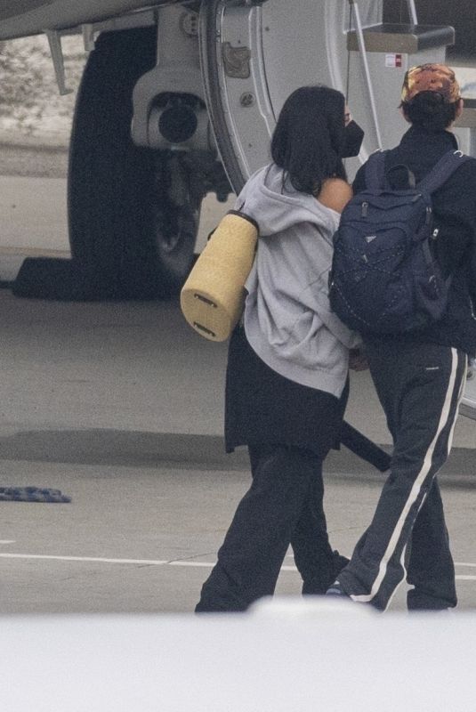 KYLIE JENNER and Timothee Chalamet Board a Private Jet in Los Angeles 01/21/2026