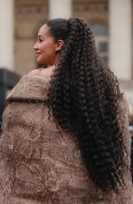 LENA MAHFOUF Arrives at Ashi Studio Haute Couture Spring Summer 2026 Show at Paris Fashion Week 01/29/2026