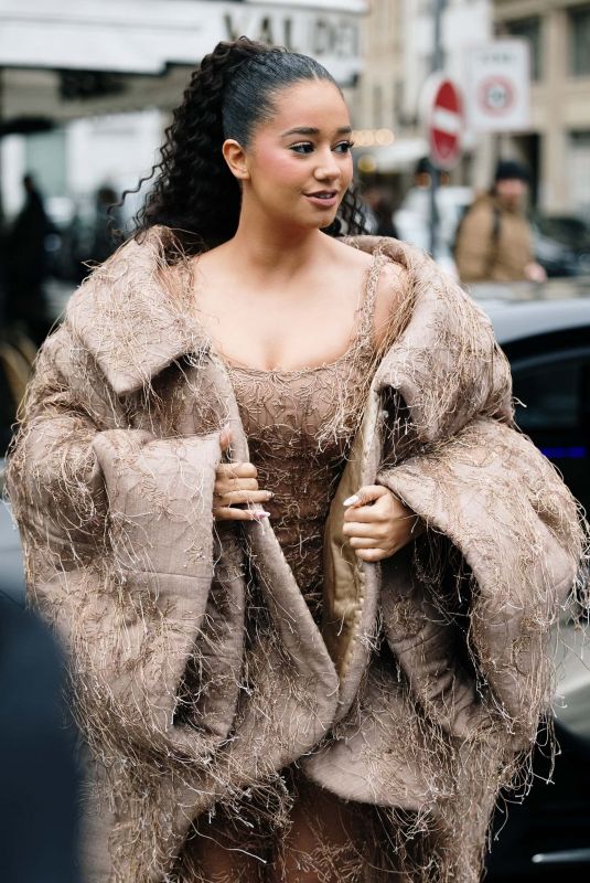 LENA MAHFOUF Arrives at Ashi Studio Haute Couture Spring Summer 2026 Show at Paris Fashion Week 01/29/2026