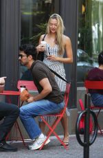LILLY KRUG and Connor Storrie Out for Coffee in Providence at Rhode Island International Film Festival 08/10/2025