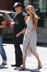 LILLY KRUG and Connor Storrie Out for Coffee in Providence at Rhode Island International Film Festival 08/10/2025