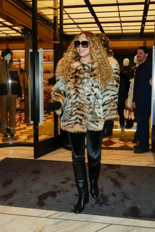 MARIAH CAREY Leaves Gucci Store in Aspen 12/29/2025