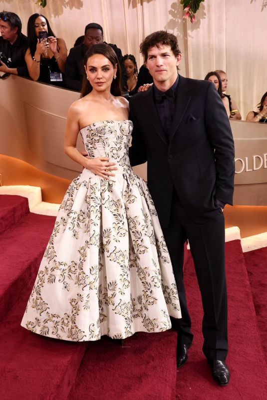 MILA KUNIS and Ashton Kutcher at 83rd Annual Golden Globe Awards in Beverly Hills 01/11/2026