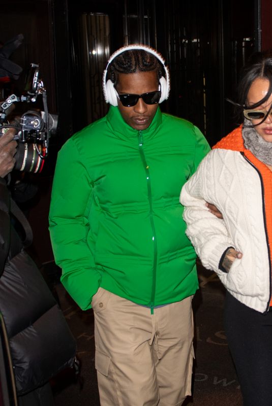RIHANNA and A$AP Rocky Leaves Four Seasons Hotel in New York 01/20/2026
