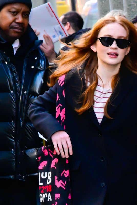SADIE SINK Arrives at Good Morning America Studio in New York City 01/07/2026