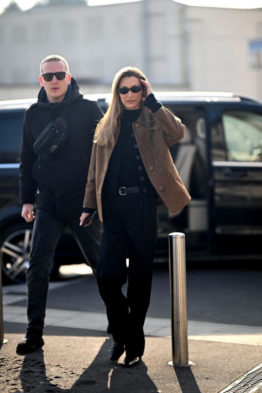 BELLA HADID Arrives at Prada Fall/Winter 2026 Show at Milan Fashion Week 02/26/2026