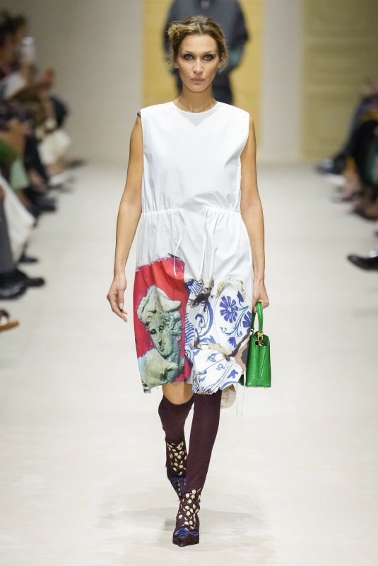 BELLA HADID Walks Runway at Prada Fall/Winter 2026 Show at Milan Fashion Week 02/26/2026