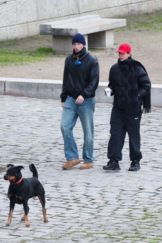 DUA LIPA and Callum Turner Out with Their Dog in Paris 01/25/2026