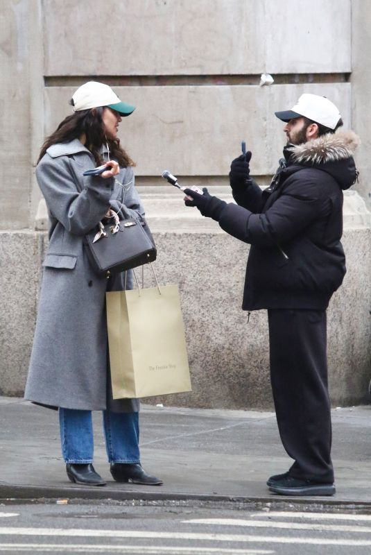 EIZA GONZALEZ Doing a Street Interview During a Shopping Trip in New York 02/18/2026