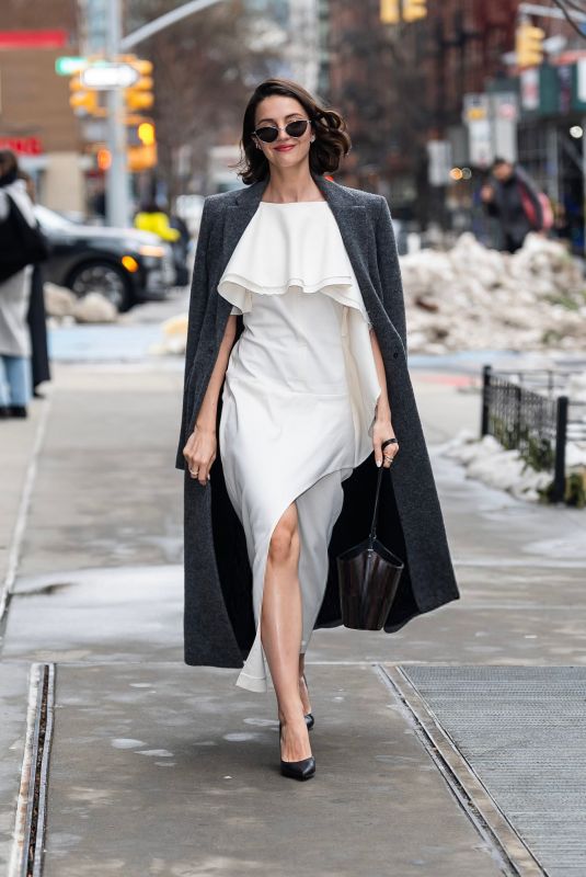 ELLA HUNT Arrives at at Proenza Schouler Show at New York Fashion Week 02/11/2026
