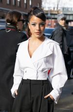 EMILIA MERNES Arrives at Carolina Herrera Show at New York Fashion Week 02/12/2026