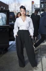EMILIA MERNES Arrives at Carolina Herrera Show at New York Fashion Week 02/12/2026