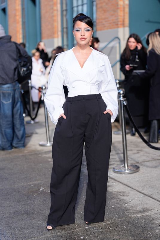 EMILIA MERNES Arrives at Carolina Herrera Show at New York Fashion Week 02/12/2026