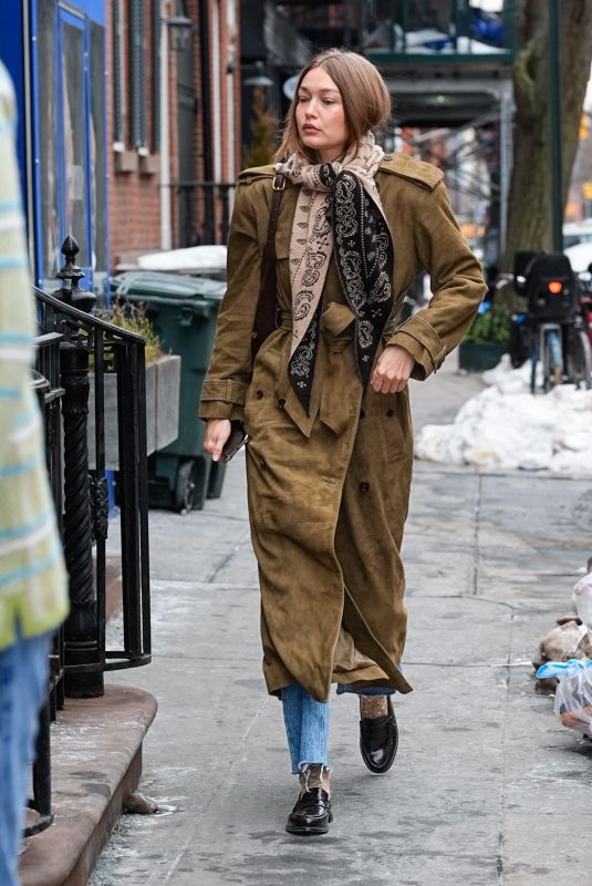 GIGI HADID Out and About in New York 02/10/2026