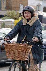 HELENA BONHAM CARTER Out Cycling Through North London 02/03/2026