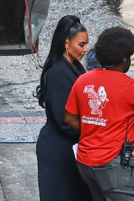 KIM KARDASHIAN Takes a Break on The Fifth Wheel Set in Los Angeles 02/20/2026