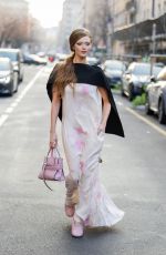 LARSEN THOMPSON Arrives at Moschino Show at Milan Fashion Week in Milan 02/27/2026