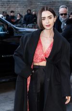 LILY COLLINS Arrives at Calvin Klein Show at NYFW in New York City 02/13/2026