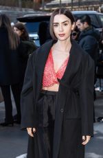 LILY COLLINS Arrives at Calvin Klein Show at NYFW in New York City 02/13/2026